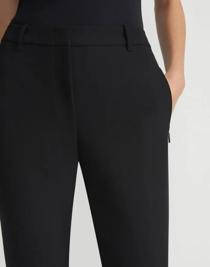 Lafayette 148 New York Acclaimed Stretch Essex Slim Pant Black Ready To Wear Pants and Shorts