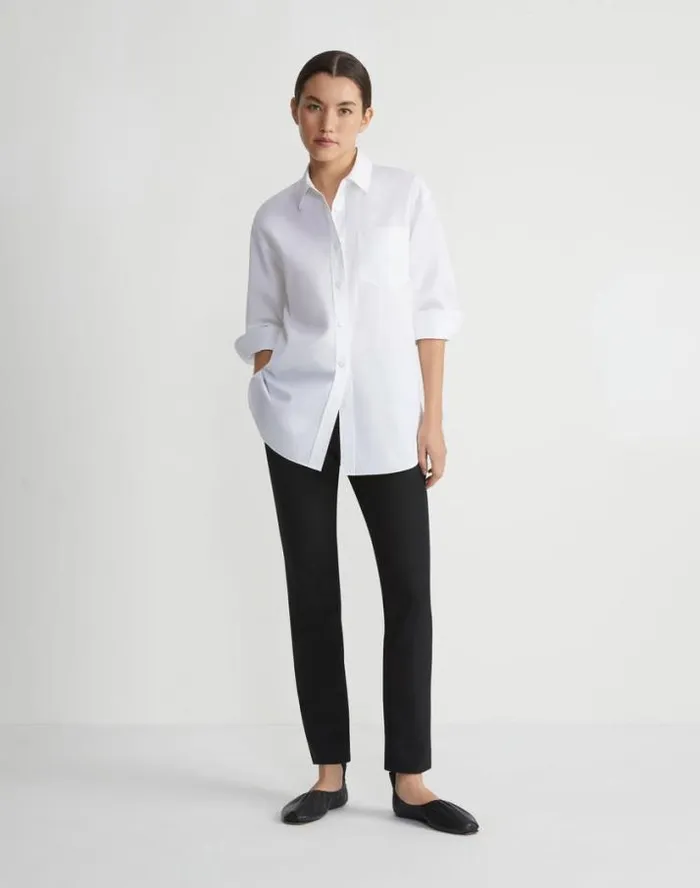 Lafayette 148 New York Acclaimed Stretch Essex Slim Pant Black Ready To Wear Pants and Shorts