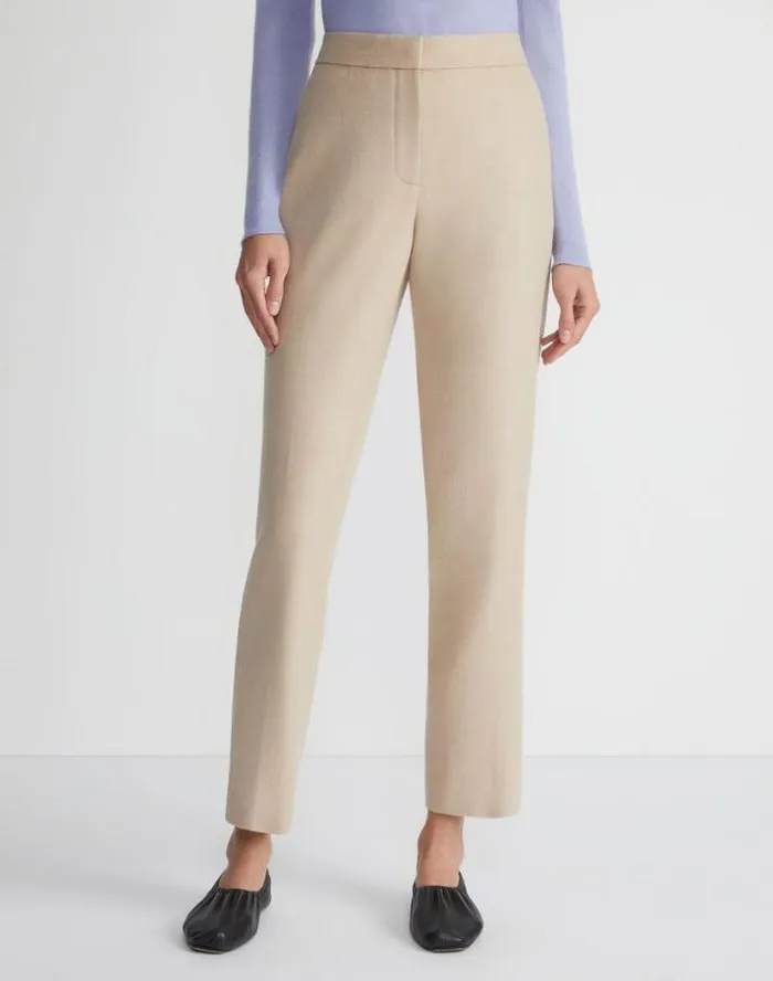 Lafayette 148 New York Camel Hair Clinton Ankle Pant Natural Ready To Wear Pants and Shorts