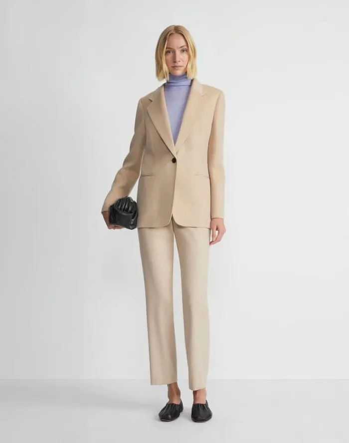 Lafayette 148 New York Camel Hair Clinton Ankle Pant Natural Ready To Wear Pants and Shorts
