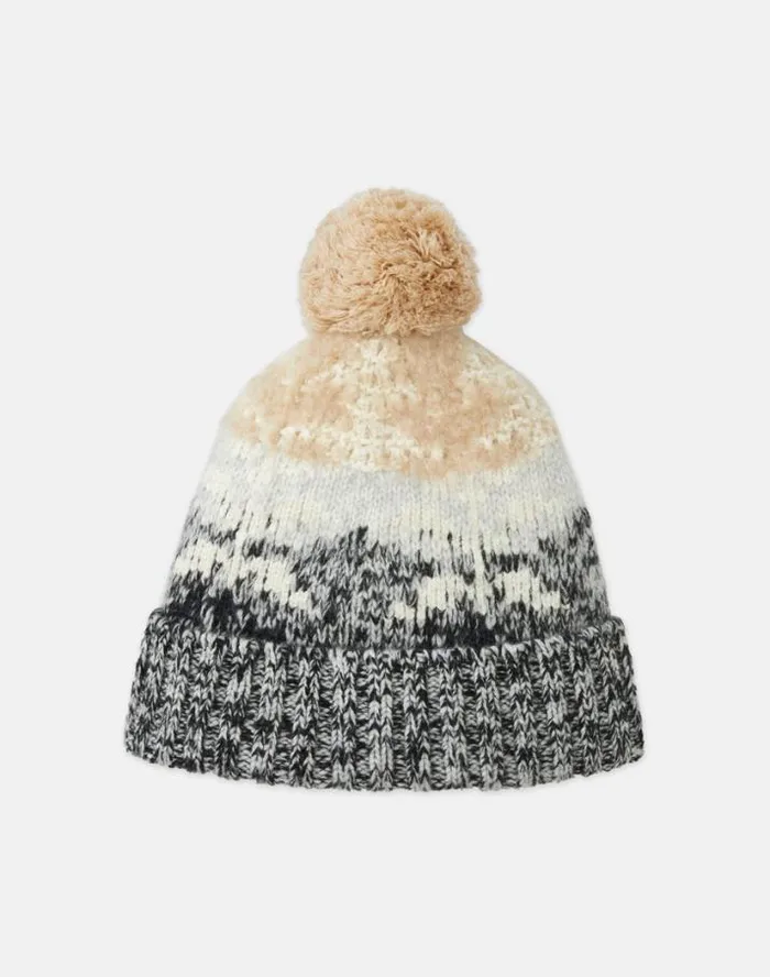 Lafayette 148 New York Fair Isle Jacquard CashmereSilk Beanie Dune Multi Accessories Hats