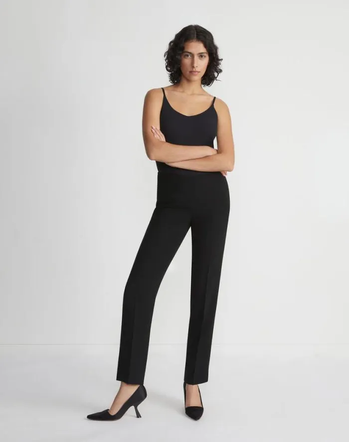Lafayette 148 New York Finesse Crepe Bleecker Pant Black Ready To Wear Pants and Shorts