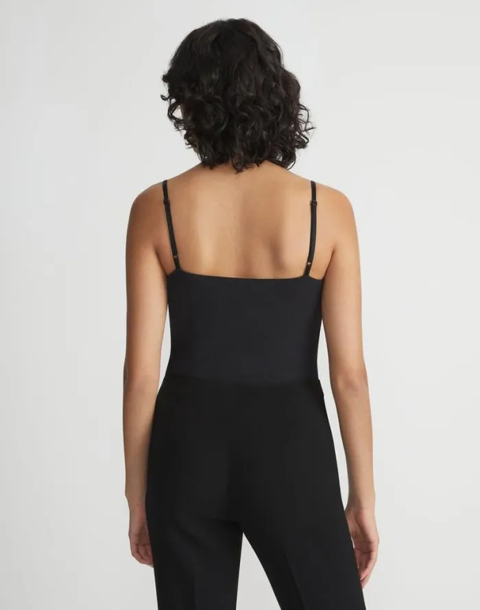 Lafayette 148 New York Mesh Jersey Camisole Black Ready To Wear Tops and Tees