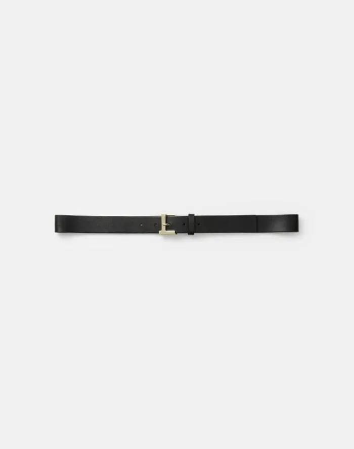 Lafayette 148 New York Nappa Leather L Beam Belt Black Accessories Belts