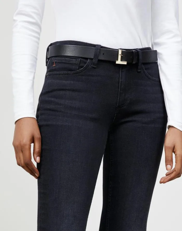 Lafayette 148 New York Nappa Leather L Beam Belt Black Accessories Belts