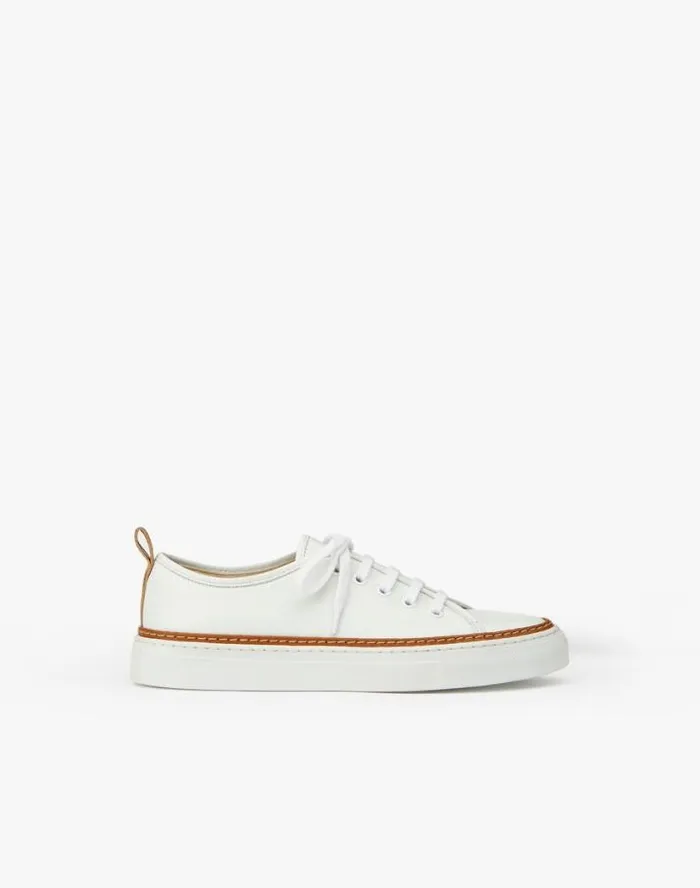 Lafayette 148 New York Nappa Leather LaceUp Sneaker Black Multi Shoes Sneakers