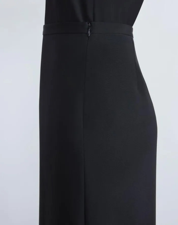 Lafayette 148 New York Organic Silk Stretch Crepe De Chine Skirt Black Ready To Wear Skirts