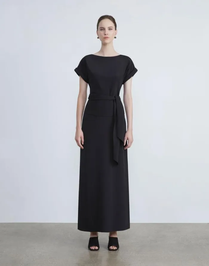 Lafayette 148 New York Organic Silk Stretch Crepe De Chine Skirt Black Ready To Wear Skirts