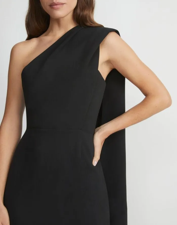 Lafayette 148 New York Responsible Finesse Crepe Convertible Scarf Dress Black Ready To Wear Dresses
