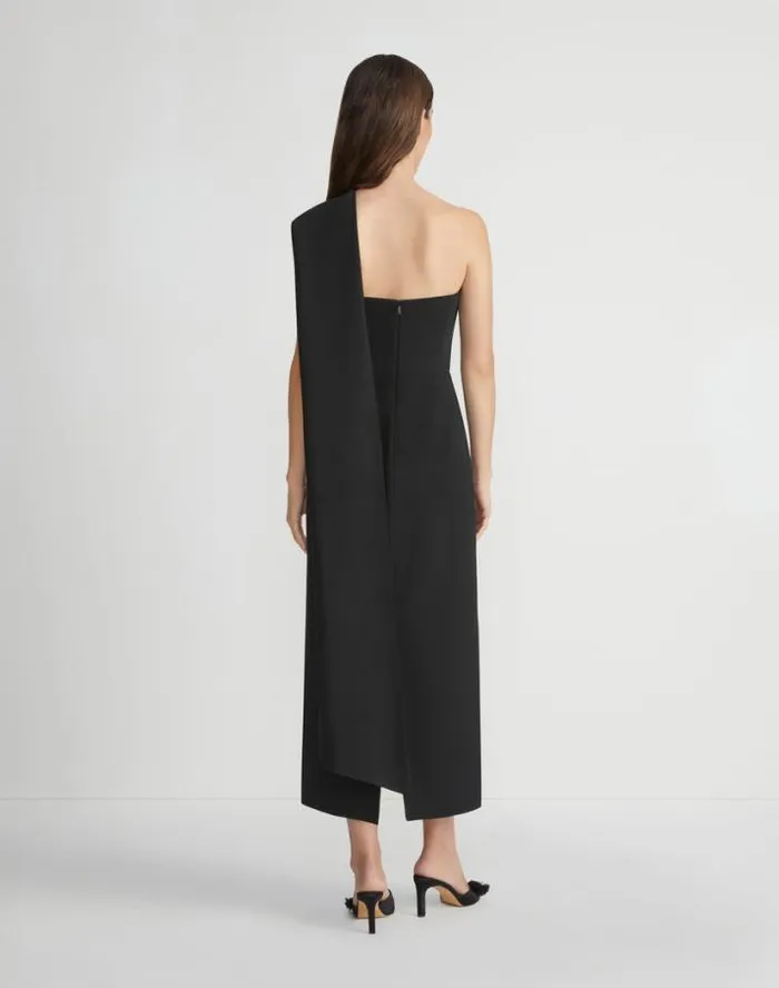 Lafayette 148 New York Responsible Finesse Crepe Convertible Scarf Dress Black Ready To Wear Dresses