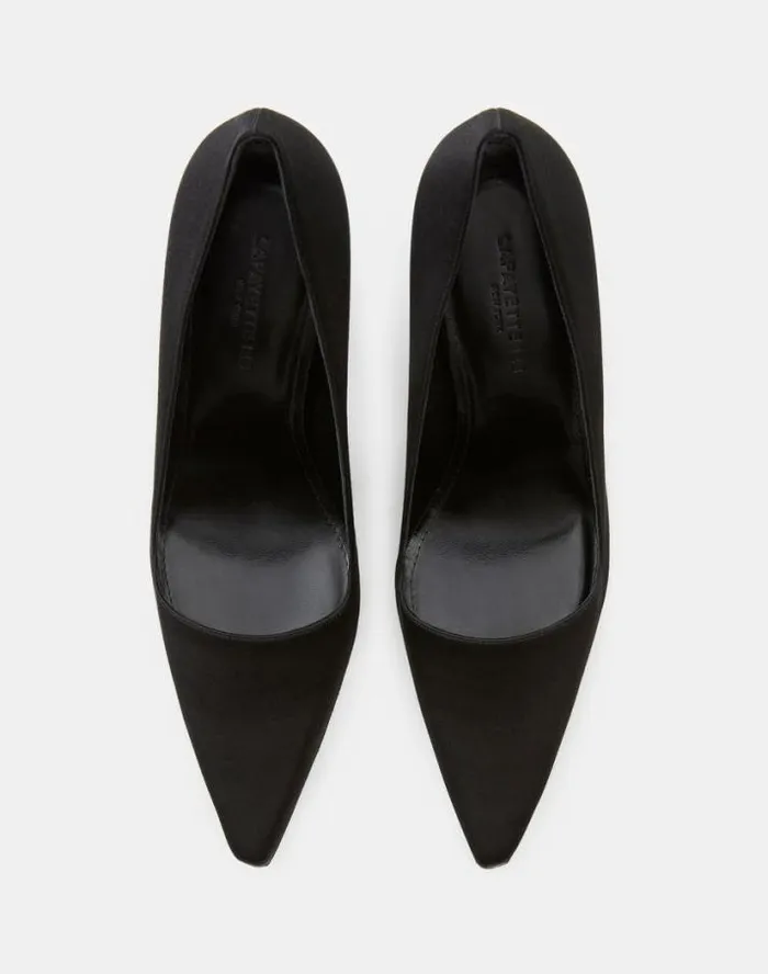 Lafayette 148 New York Satin High Heeled Pump Black Shoes Heels