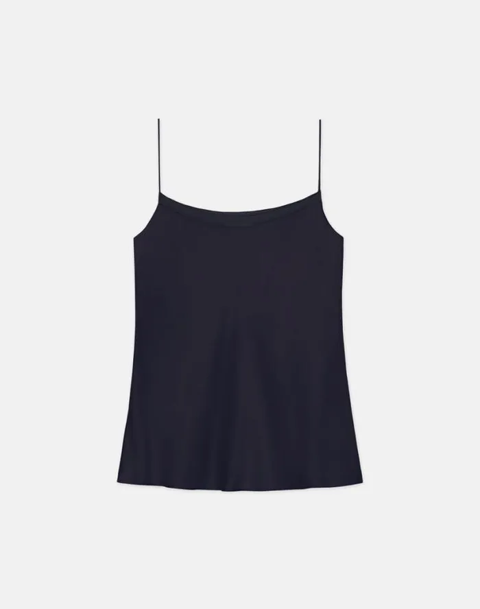Lafayette 148 New York Silk Charmeuse Camisole Black Ready To Wear Blouses and Shirts