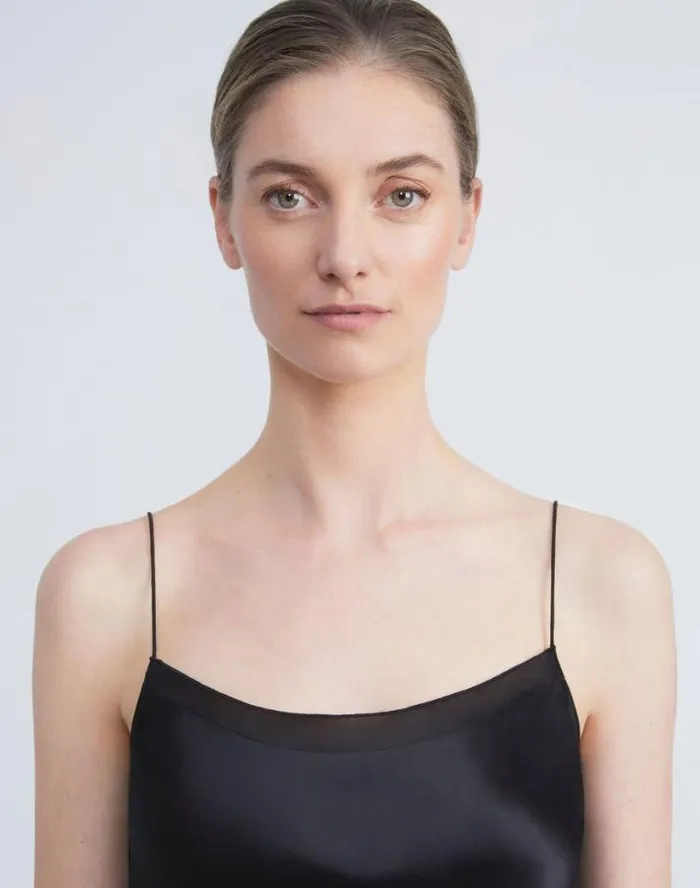Lafayette 148 New York Silk Charmeuse Camisole Black Ready To Wear Blouses and Shirts