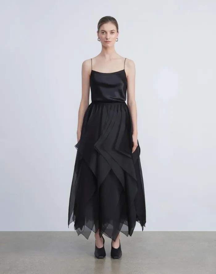 Lafayette 148 New York Silk Charmeuse Camisole Black Ready To Wear Blouses and Shirts