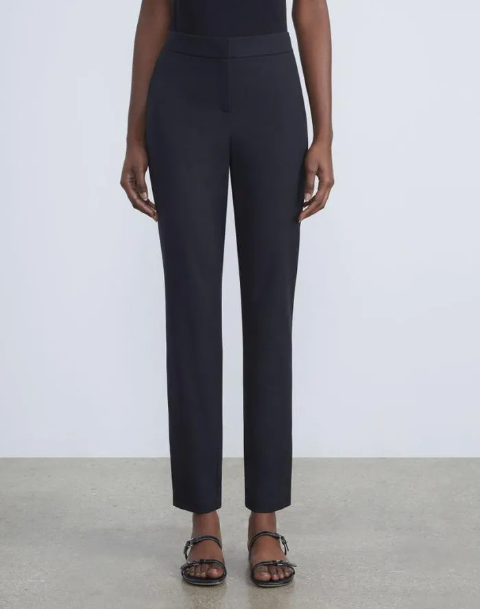 Lafayette 148 New York Stretch Twill Manhattan Skinny Ankle Pant Black Ready To Wear Pants and Shorts