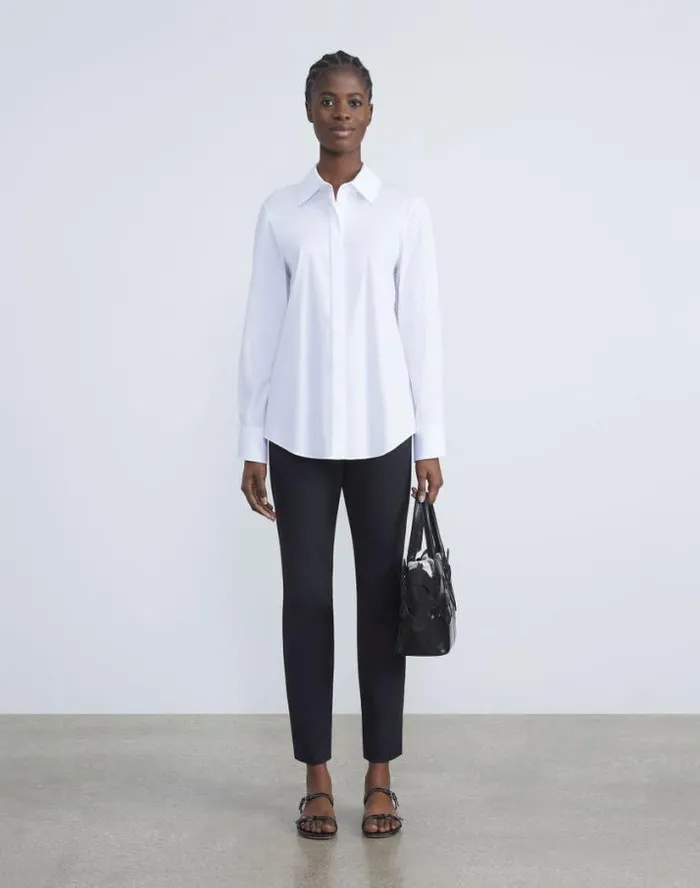Lafayette 148 New York Stretch Twill Manhattan Skinny Ankle Pant Black Ready To Wear Pants and Shorts