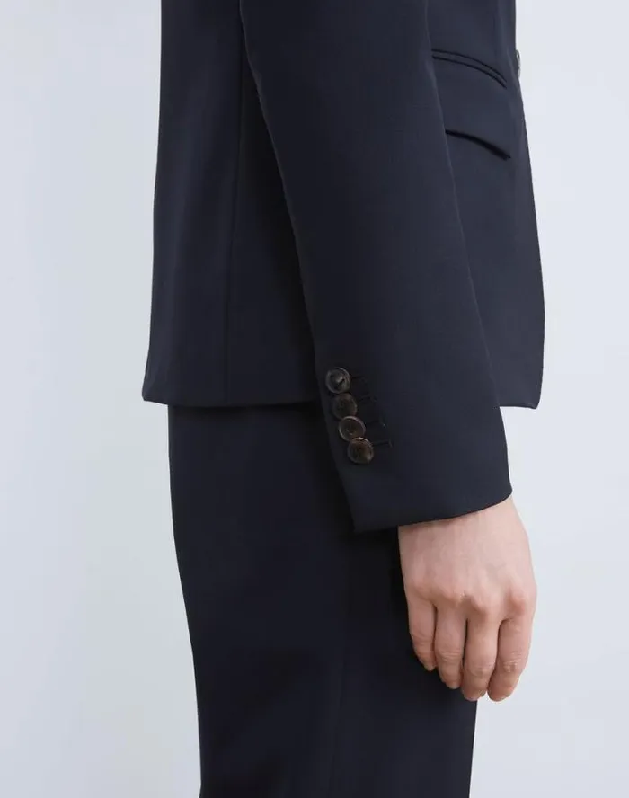 Lafayette 148 New York Stretch Wool TwoButton Blazer Black Ready To Wear Jackets and Blazers