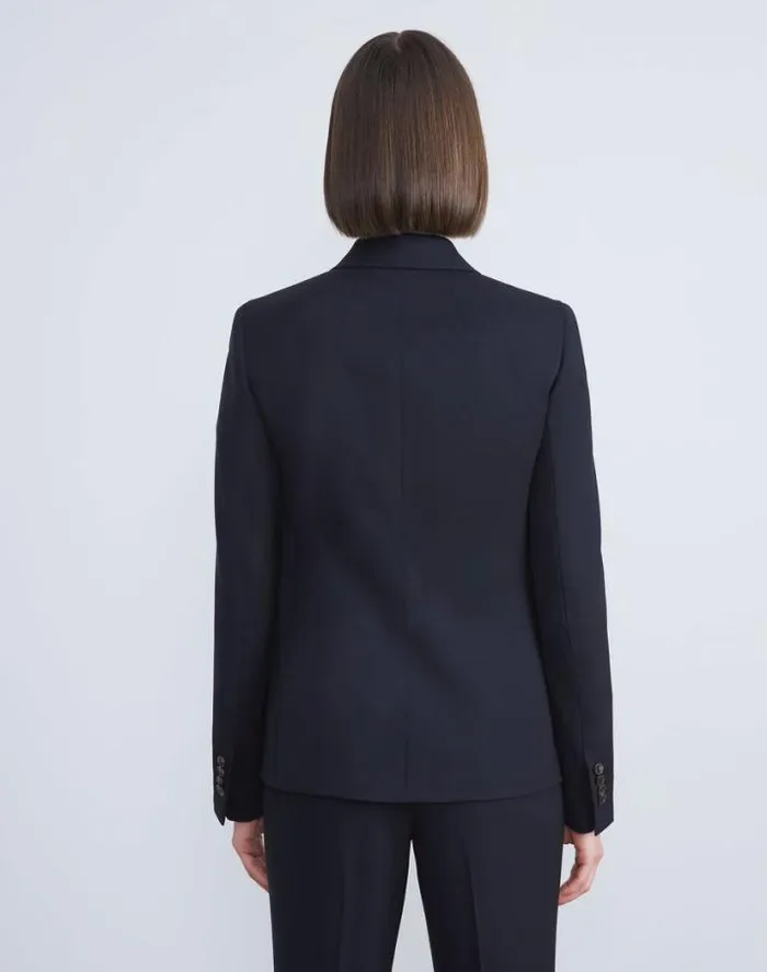 Lafayette 148 New York Stretch Wool TwoButton Blazer Black Ready To Wear Jackets and Blazers