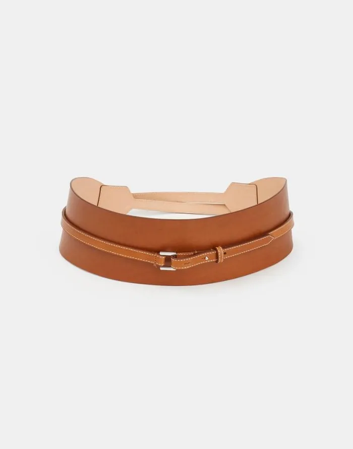 Lafayette 148 New York Vachetta Leather Obi Belt Copper Accessories Belts