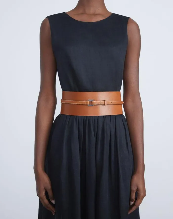 Lafayette 148 New York Vachetta Leather Obi Belt Copper Accessories Belts
