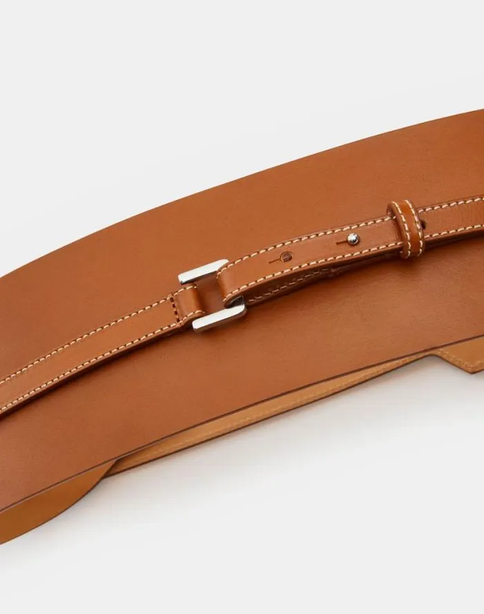 Lafayette 148 New York Vachetta Leather Obi Belt Copper Accessories Belts