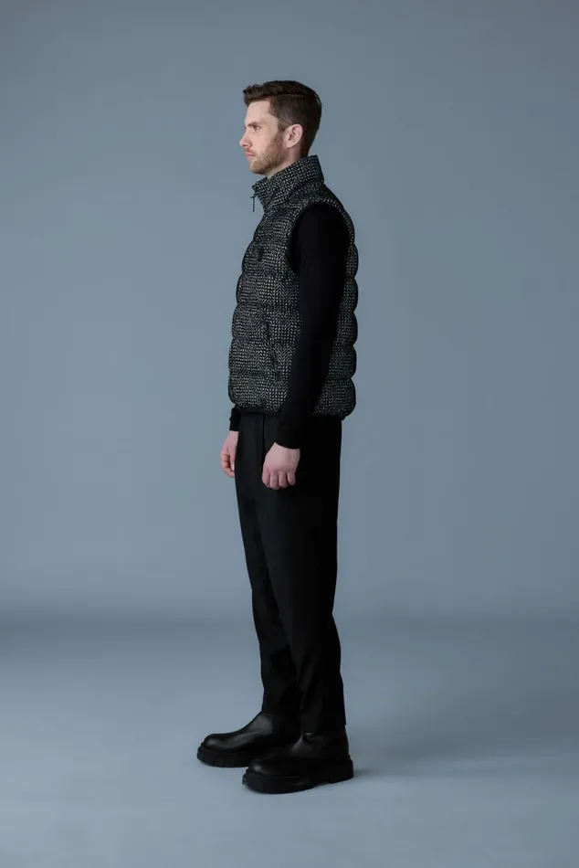 Light Down Jackets Men Mackage FISHERFLP Flocked Light Down Vest Blackwhite Light Down Jackets Men Mackage FISHERFLP Flocked Light Down Vest Blackwhite