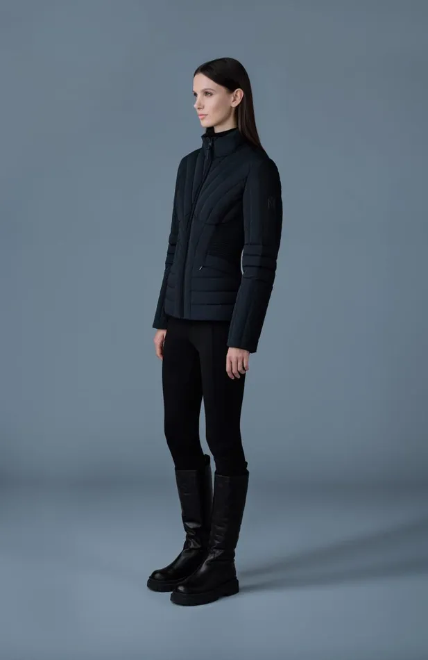 Light Down Jackets Women Mackage ALMA Smocked Detail Light Down Jacket Black
