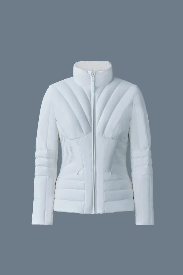 Light Down Jackets Women Mackage ALMA Smocked Detail Light Down Jacket Black