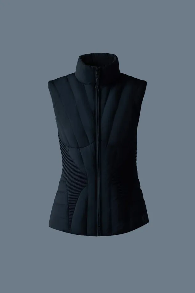 Light Down Jackets Women Mackage AURELIA Smocked Detail Light Down Vest Black Light Down Jackets Women Mackage AURELIA Smocked Detail Light Down Vest Black