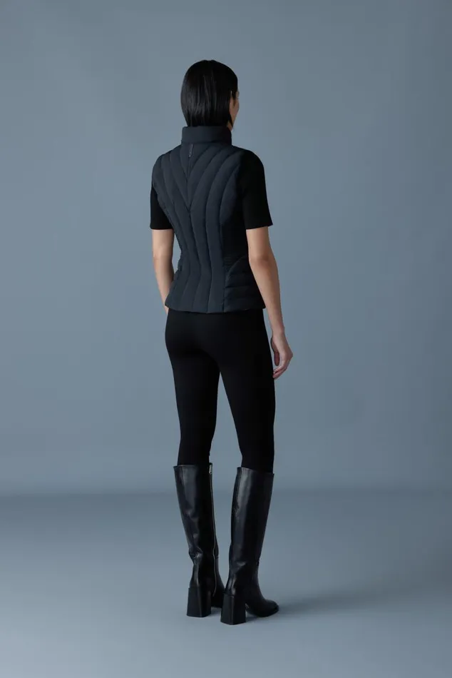 Light Down Jackets Women Mackage AURELIA Smocked Detail Light Down Vest Black Light Down Jackets Women Mackage AURELIA Smocked Detail Light Down Vest Black