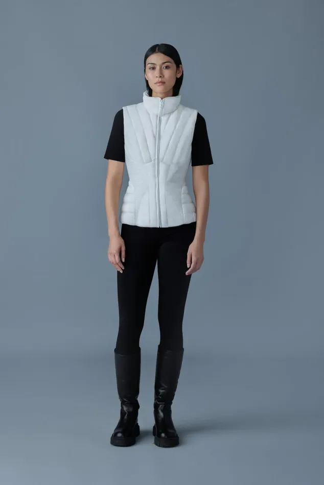 Light Down Jackets Women Mackage AURELIA Smocked Detail Light Down Vest Black Light Down Jackets Women Mackage AURELIA Smocked Detail Light Down Vest Black