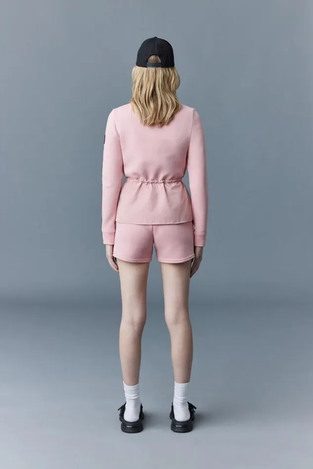 Light Down Jackets Women Mackage JOYCE Hybrid Jacket With Peplum Cream Light Down Jackets Women Mackage JOYCE Hybrid Jacket With Peplum Cream