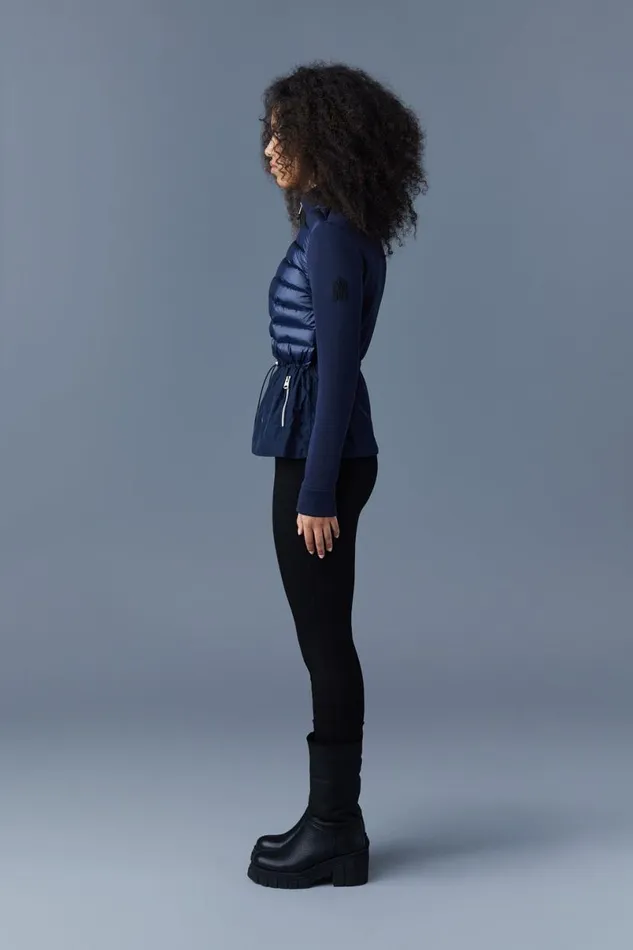 Light Down Jackets Women Mackage JOYCE Hybrid Jacket With Peplum Cream Light Down Jackets Women Mackage JOYCE Hybrid Jacket With Peplum Cream