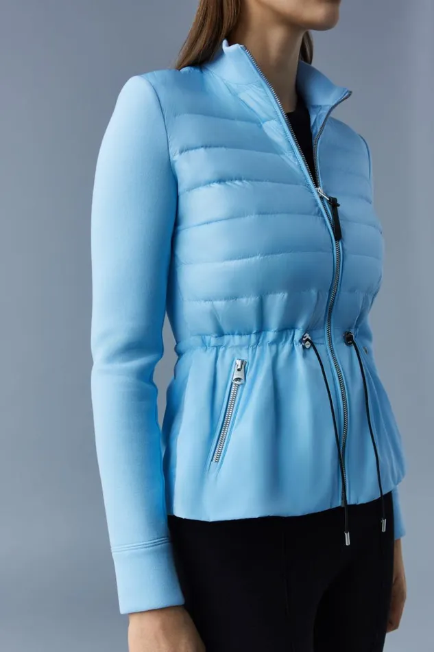 Light Down Jackets Women Mackage JOYCE Hybrid Jacket With Peplum Cream Light Down Jackets Women Mackage JOYCE Hybrid Jacket With Peplum Cream