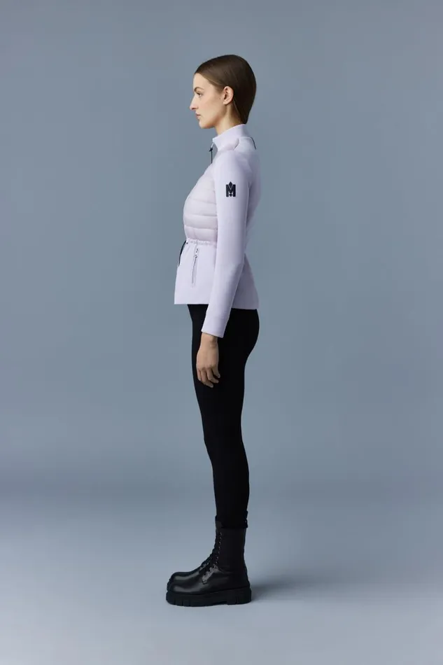 Light Down Jackets Women Mackage JOYCE Hybrid Jacket With Peplum Cream Light Down Jackets Women Mackage JOYCE Hybrid Jacket With Peplum Cream