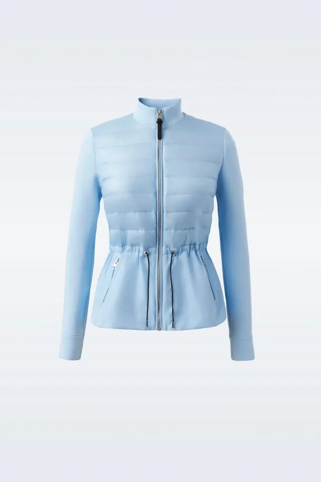 Light Down Jackets Women Mackage JOYCE Hybrid Jacket With Peplum Cream Light Down Jackets Women Mackage JOYCE Hybrid Jacket With Peplum Cream