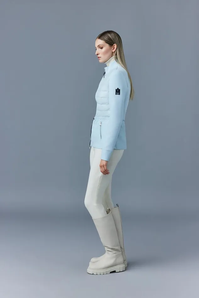 Light Down Jackets Women Mackage JOYCE Hybrid Jacket With Peplum Cream Light Down Jackets Women Mackage JOYCE Hybrid Jacket With Peplum Cream
