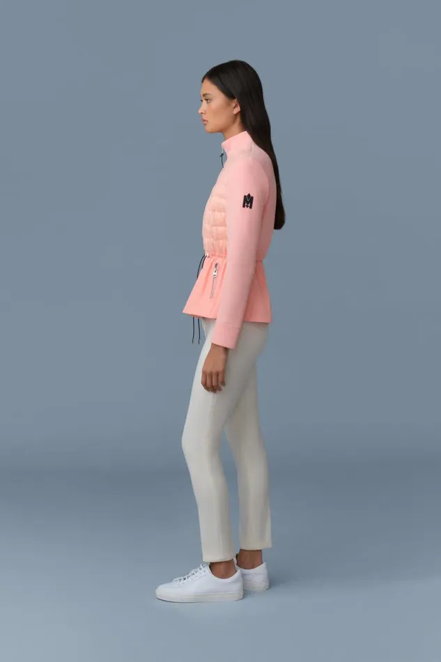 Light Down Jackets Women Mackage JOYCE Hybrid Jacket With Peplum Cream Light Down Jackets Women Mackage JOYCE Hybrid Jacket With Peplum Cream
