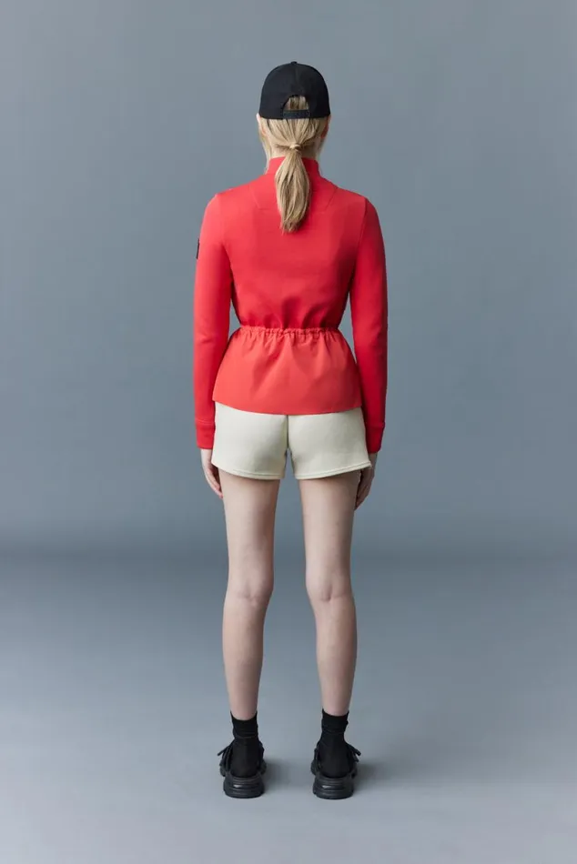 Light Down Jackets Women Mackage JOYCE Hybrid Jacket With Peplum Cream Light Down Jackets Women Mackage JOYCE Hybrid Jacket With Peplum Cream