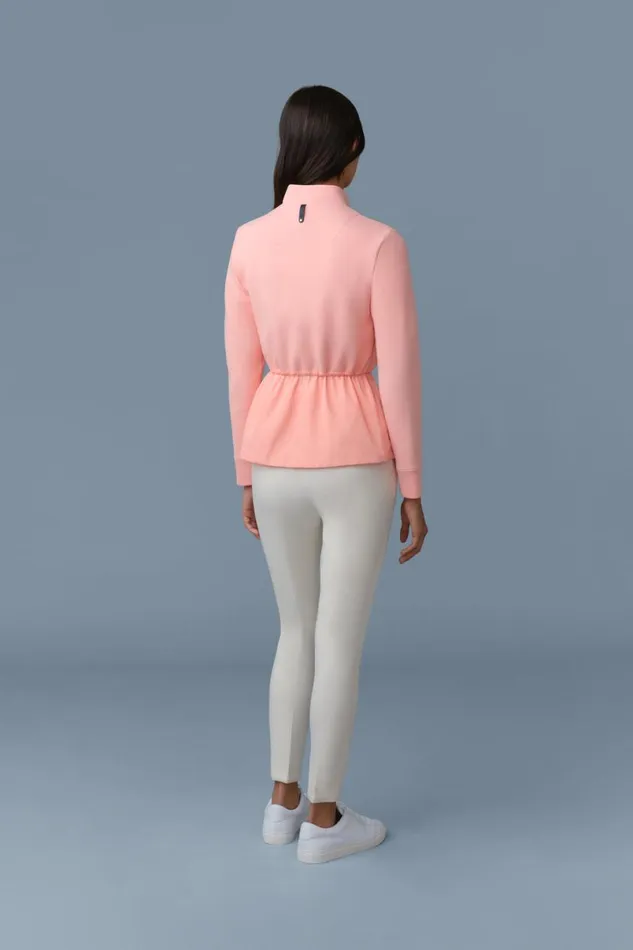 Light Down Jackets Women Mackage JOYCE Hybrid Jacket With Peplum Cream Light Down Jackets Women Mackage JOYCE Hybrid Jacket With Peplum Cream