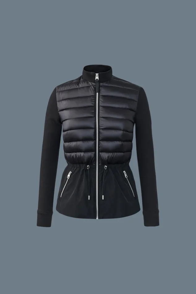 Light Down Jackets Women Mackage JOYCE Hybrid Jacket With Peplum Cream Light Down Jackets Women Mackage JOYCE Hybrid Jacket With Peplum Cream