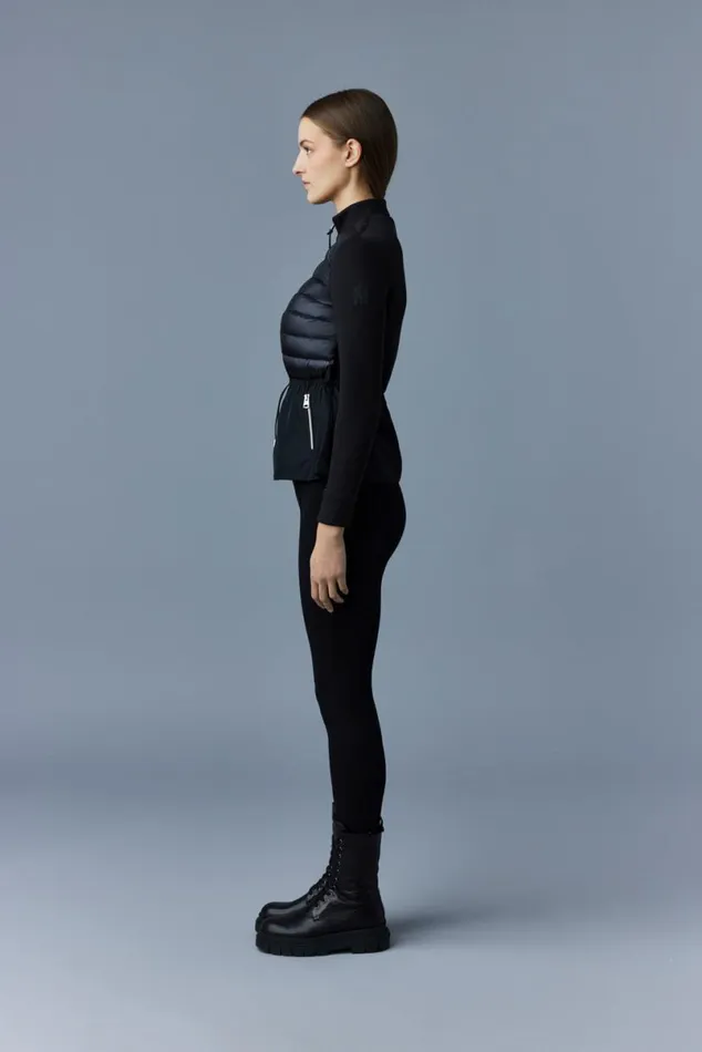 Light Down Jackets Women Mackage JOYCE Hybrid Jacket With Peplum Cream Light Down Jackets Women Mackage JOYCE Hybrid Jacket With Peplum Cream