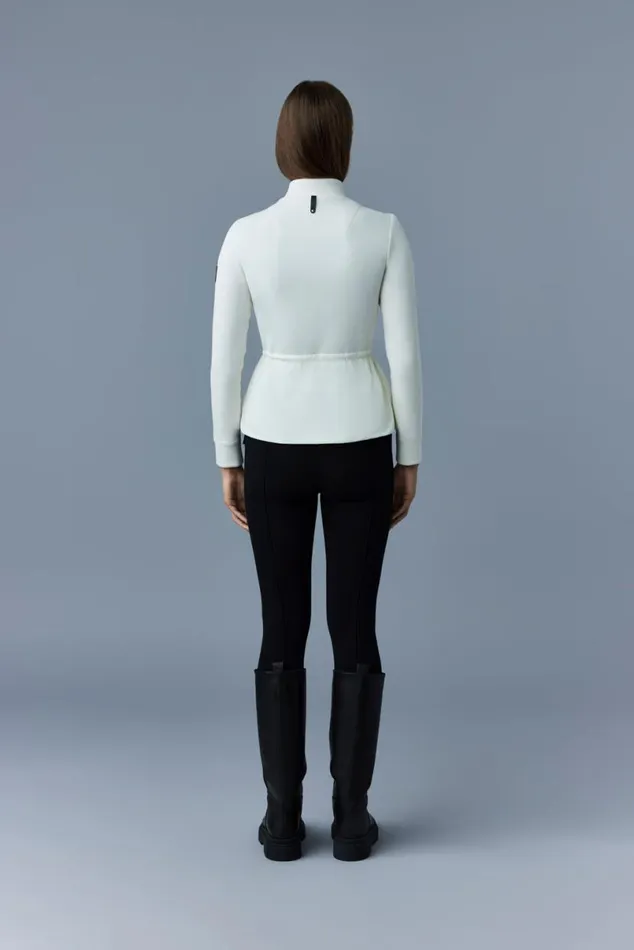 Light Down Jackets Women Mackage JOYCE Hybrid Jacket With Peplum Cream Light Down Jackets Women Mackage JOYCE Hybrid Jacket With Peplum Cream