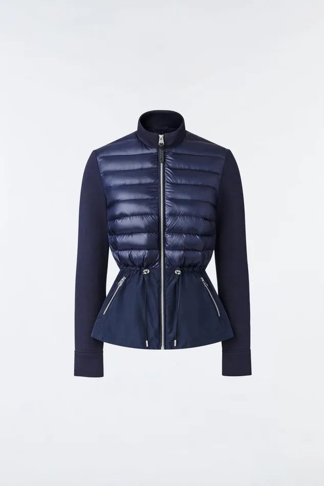 Light Down Jackets Women Mackage JOYCE Hybrid Jacket With Peplum Cream Light Down Jackets Women Mackage JOYCE Hybrid Jacket With Peplum Cream