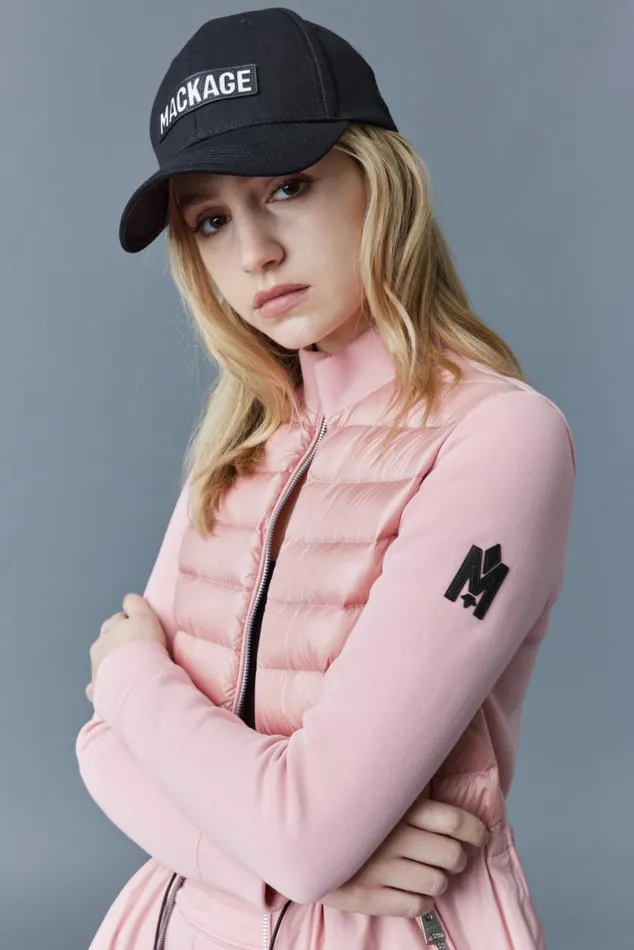 Light Down Jackets Women Mackage JOYCE Hybrid Jacket With Peplum Cream Light Down Jackets Women Mackage JOYCE Hybrid Jacket With Peplum Cream