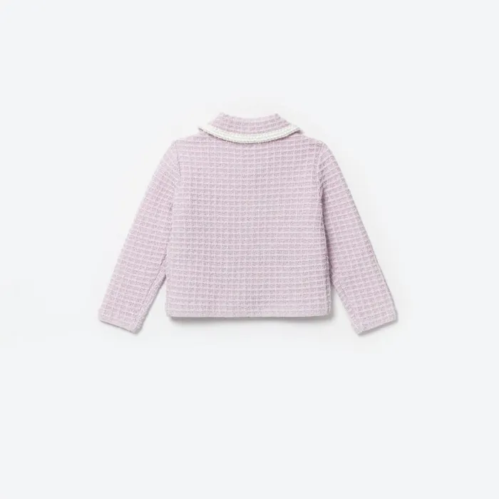 Lilac Knit Cardigan Kids Self Portrait Knitwear Lilac Knit Cardigan Kids Self Portrait Knitwear