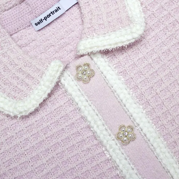 Lilac Knit Cardigan Kids Self Portrait Knitwear Lilac Knit Cardigan Kids Self Portrait Knitwear