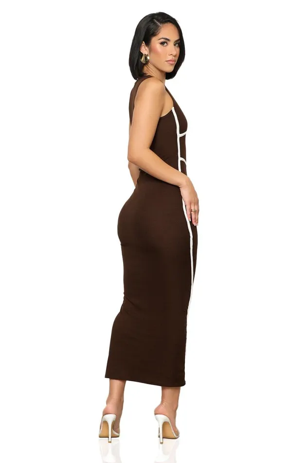 Lilly039s Kloset Dresses Women Draw The Line Ribbed Dress Brown