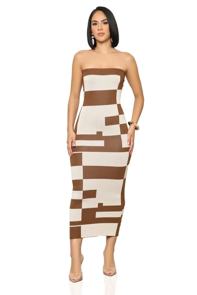 Lilly039s Kloset Dresses Women Natural Color Block Tube Dress