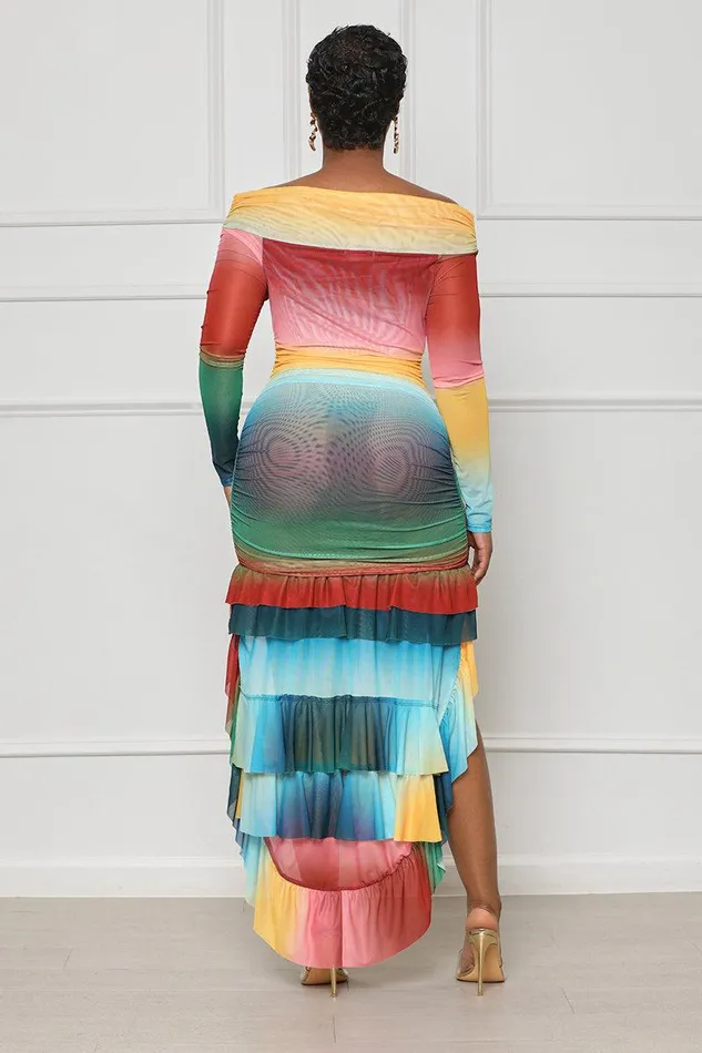 Lilly039s Kloset Dresses Women Ombre Off The Shoulder Dress Yellow Multi FINAL SALE